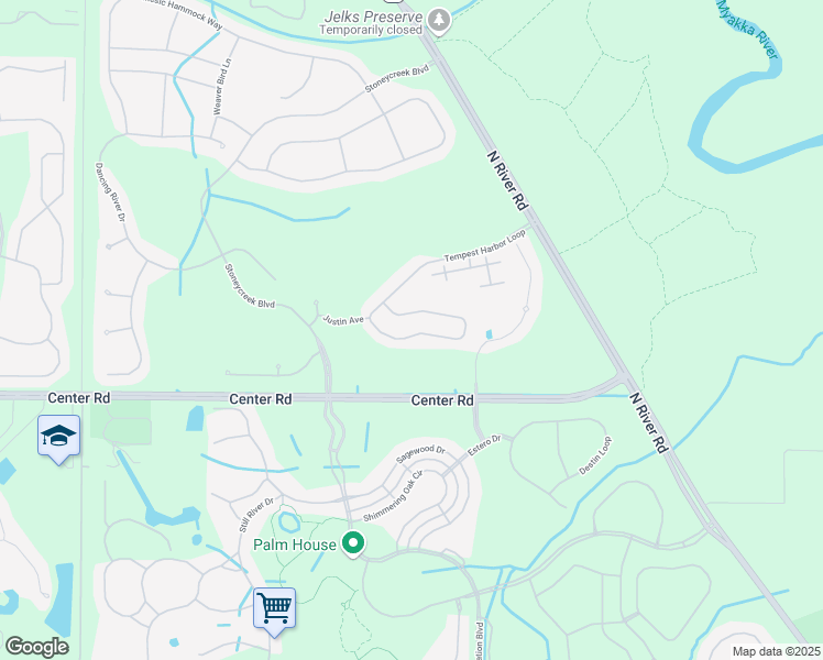 map of restaurants, bars, coffee shops, grocery stores, and more near 11851 Tempest Harbor Loop in Venice