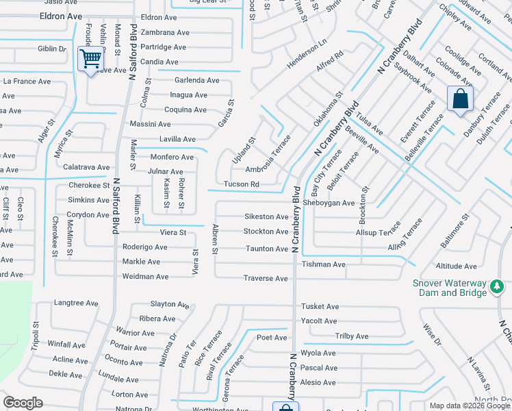map of restaurants, bars, coffee shops, grocery stores, and more near 3181 Sheboygan Avenue in North Port