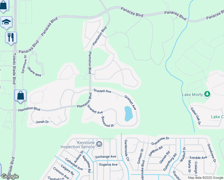 map of restaurants, bars, coffee shops, grocery stores, and more near 1799 Scarlett Avenue in North Port