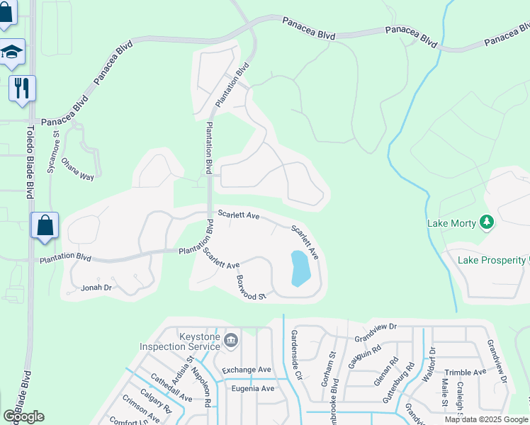 map of restaurants, bars, coffee shops, grocery stores, and more near 1795 Scarlett Avenue in North Port