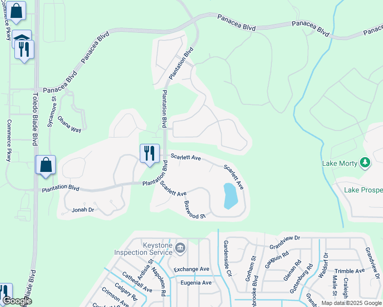map of restaurants, bars, coffee shops, grocery stores, and more near 1838 Scarlett Avenue in North Port