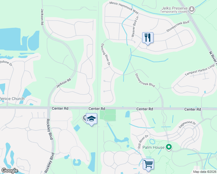 map of restaurants, bars, coffee shops, grocery stores, and more near 11479 Conch Court in Venice