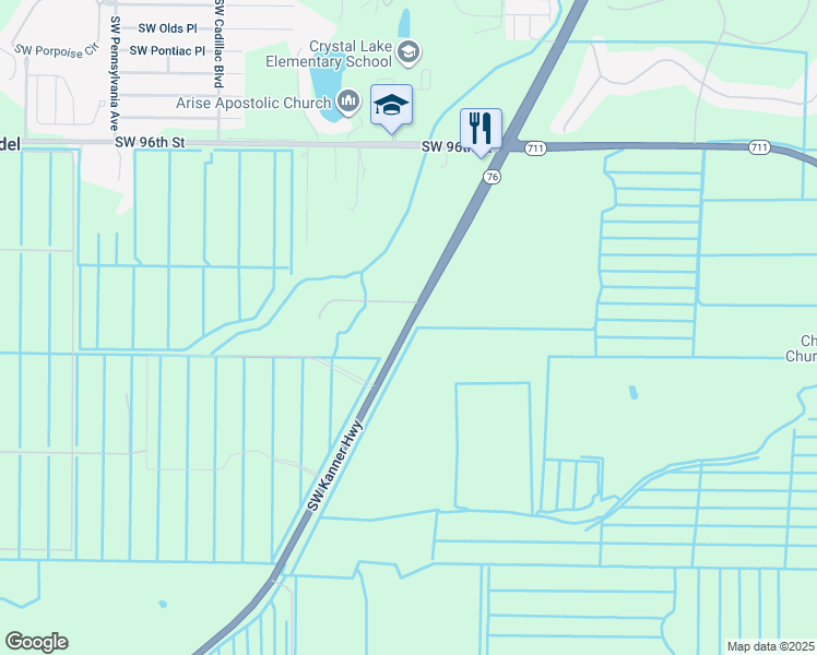 map of restaurants, bars, coffee shops, grocery stores, and more near 1955 Southwest Kanner Highway in Stuart