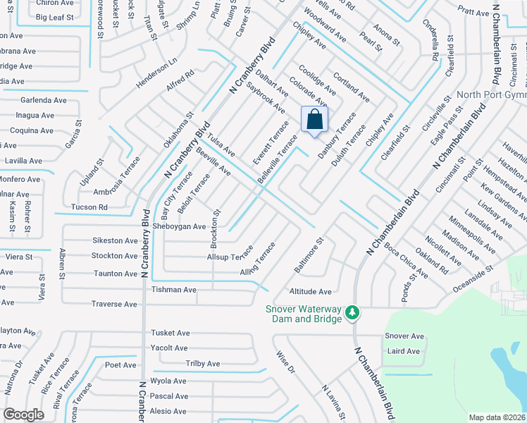 map of restaurants, bars, coffee shops, grocery stores, and more near 2342 Beeville Avenue in North Port