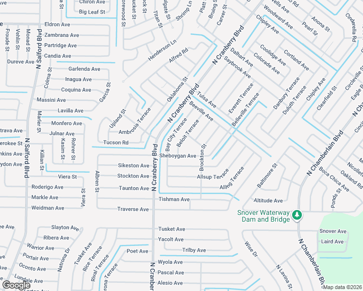 map of restaurants, bars, coffee shops, grocery stores, and more near 2897 Beloit Terrace in North Port