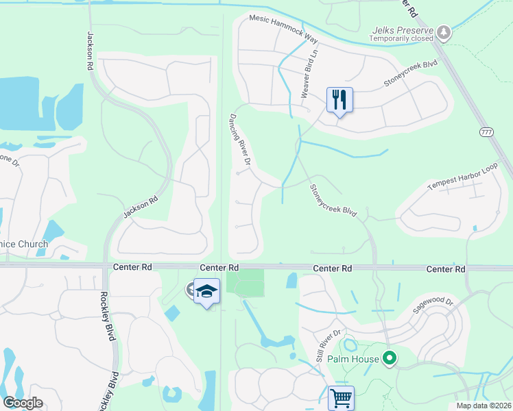 map of restaurants, bars, coffee shops, grocery stores, and more near 11482 Saffron Court in Venice