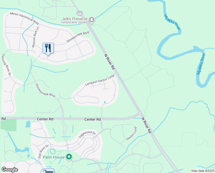 map of restaurants, bars, coffee shops, grocery stores, and more near 12362 Destiny Drive in Venice