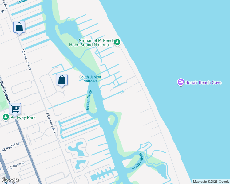 map of restaurants, bars, coffee shops, grocery stores, and more near 100 Harbor Way in Hobe Sound