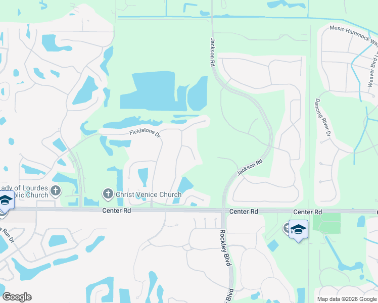 map of restaurants, bars, coffee shops, grocery stores, and more near 350 Lansbrook Drive in Venice
