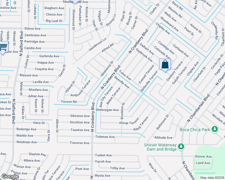 map of restaurants, bars, coffee shops, grocery stores, and more near 3254 Bay City Terrace in North Port