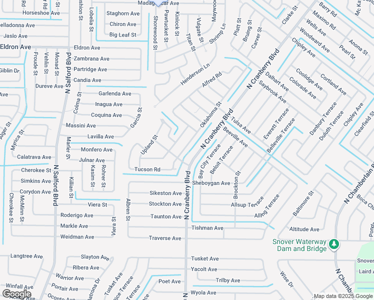 map of restaurants, bars, coffee shops, grocery stores, and more near 3152 Oklahoma Street in North Port