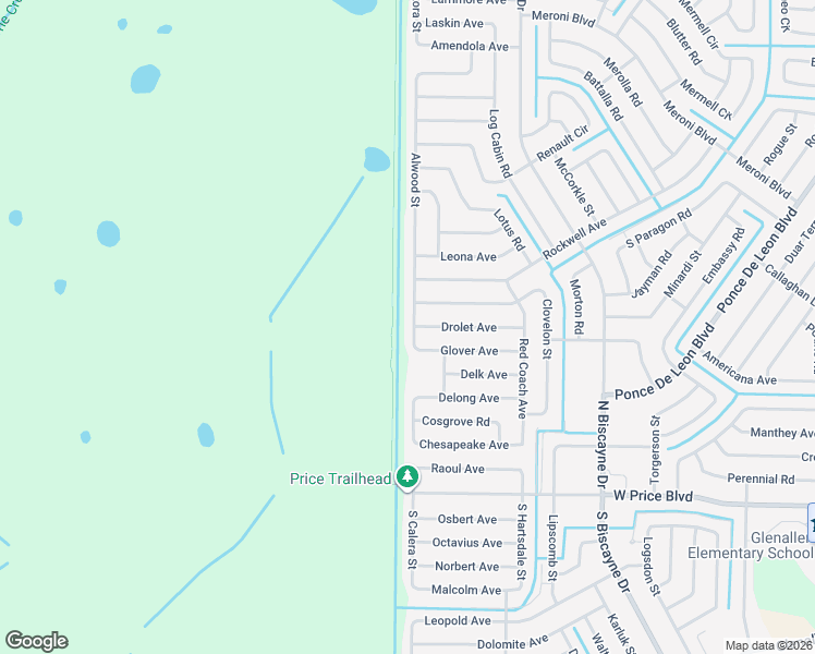 map of restaurants, bars, coffee shops, grocery stores, and more near 2807 Alwood Street in North Port