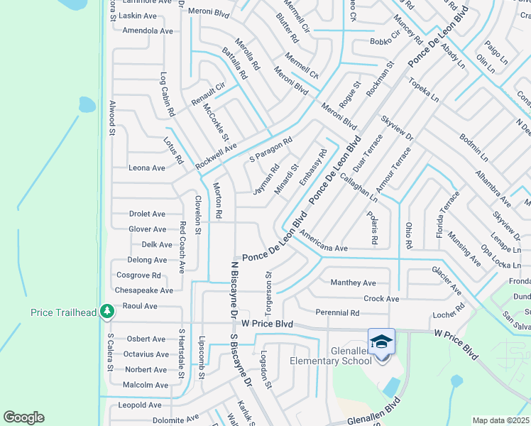 map of restaurants, bars, coffee shops, grocery stores, and more near 7877 Minardi St in North Port