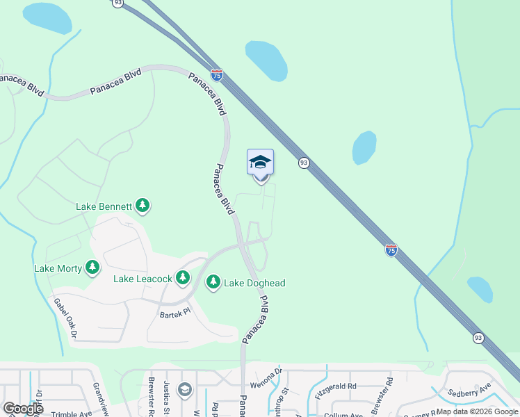 map of restaurants, bars, coffee shops, grocery stores, and more near 2700 Panacea Boulevard in North Port