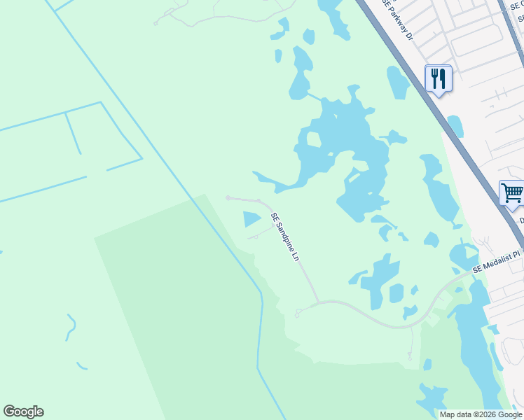 map of restaurants, bars, coffee shops, grocery stores, and more near 9804 Southeast Sandpine Lane in Hobe Sound