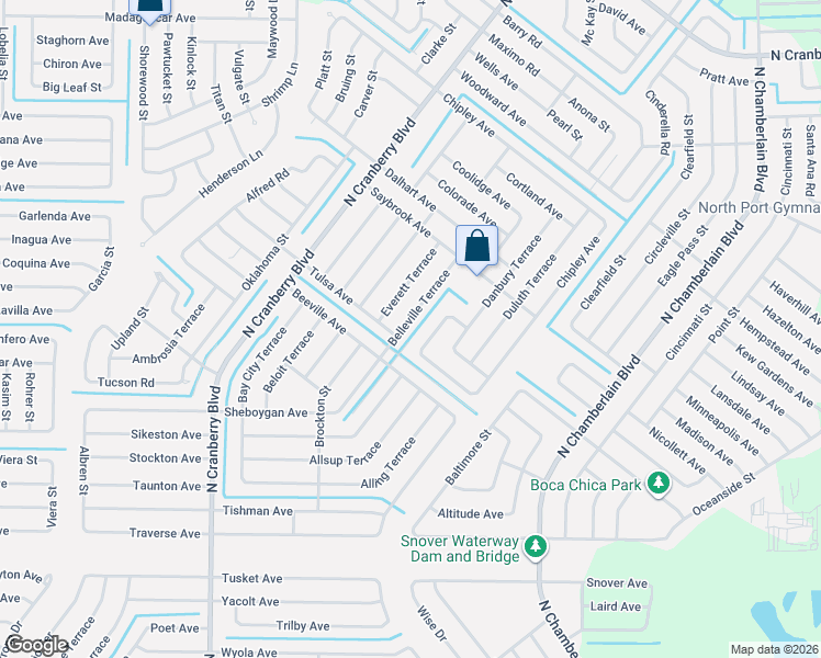 map of restaurants, bars, coffee shops, grocery stores, and more near 2419 Homestead Circle in North Port