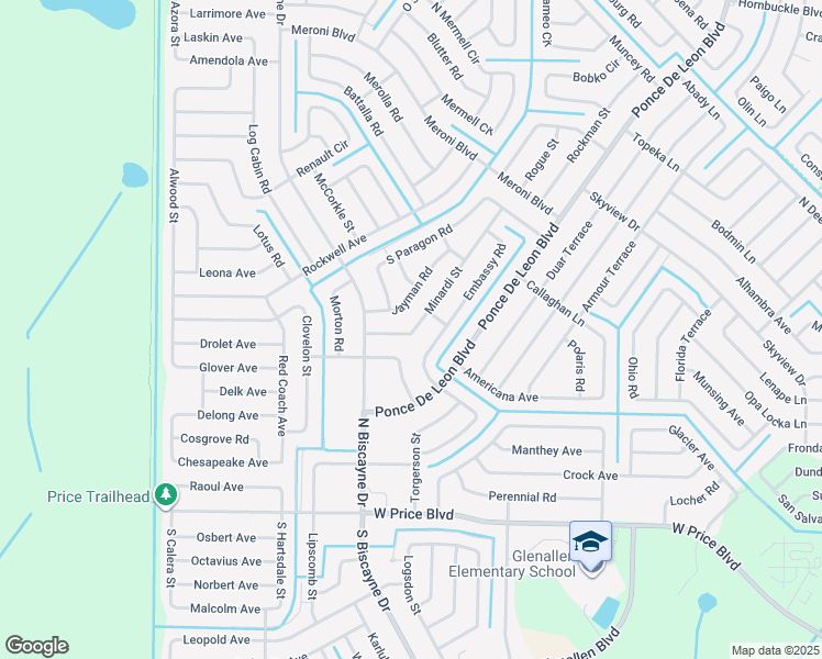 map of restaurants, bars, coffee shops, grocery stores, and more near 7877 Minardi Street in North Port