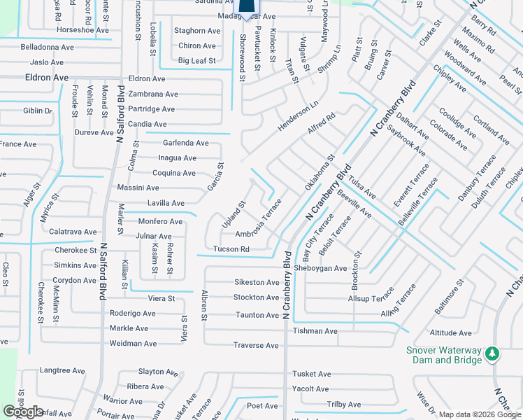 map of restaurants, bars, coffee shops, grocery stores, and more near 3046 Ambrosia Terrace in North Port