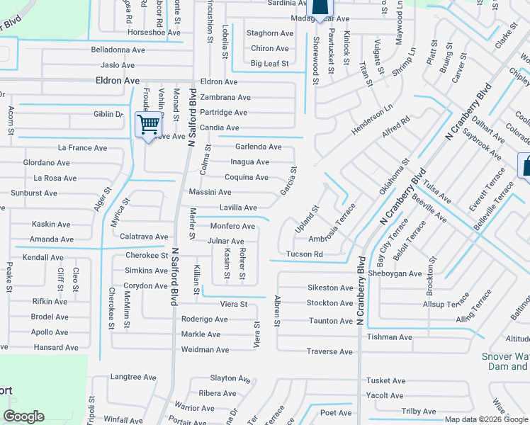 map of restaurants, bars, coffee shops, grocery stores, and more near 2966 Cadiz Street in North Port