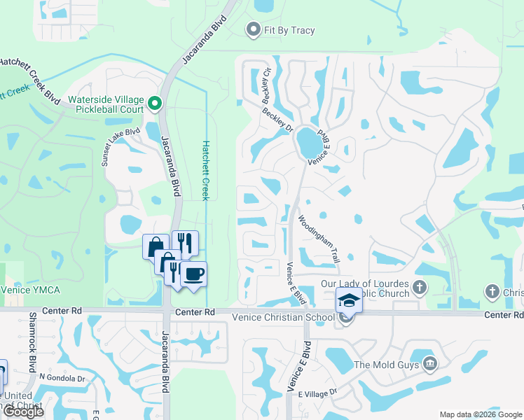 map of restaurants, bars, coffee shops, grocery stores, and more near 589 Catalina Isles Circle in Venice