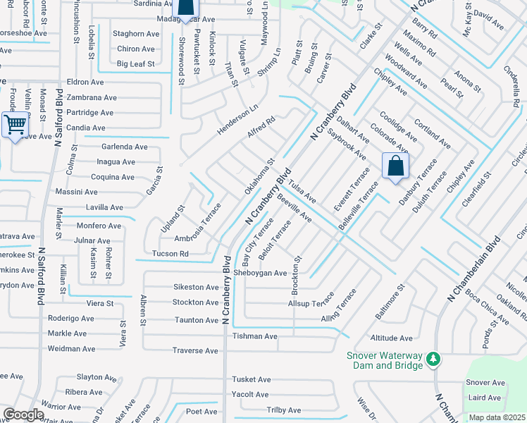 map of restaurants, bars, coffee shops, grocery stores, and more near 3218 North Cranberry Boulevard in North Port