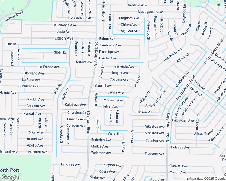 map of restaurants, bars, coffee shops, grocery stores, and more near 3689 Massini Avenue in North Port