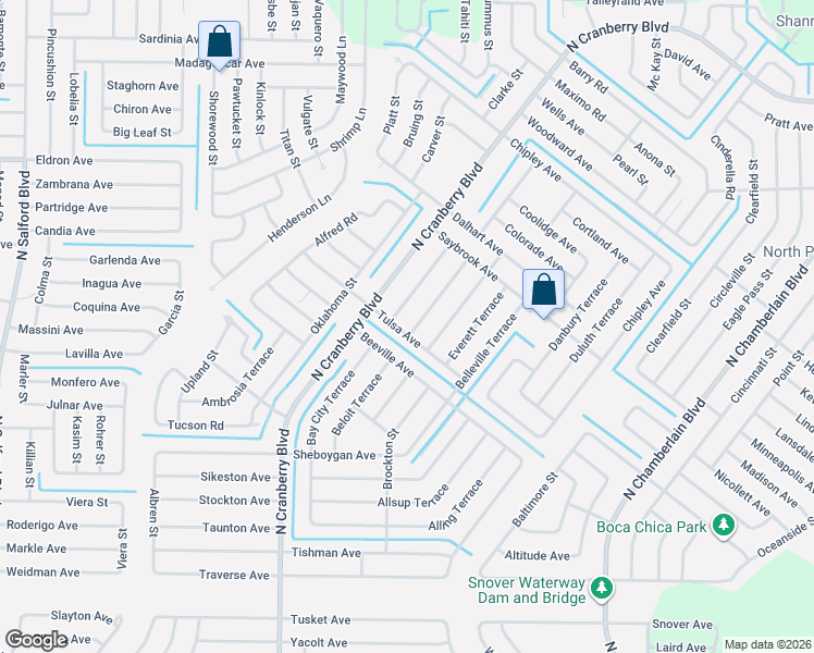 map of restaurants, bars, coffee shops, grocery stores, and more near 2825 Tulsa Avenue in North Port