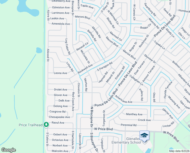 map of restaurants, bars, coffee shops, grocery stores, and more near 2598 North Biscayne Drive in North Port