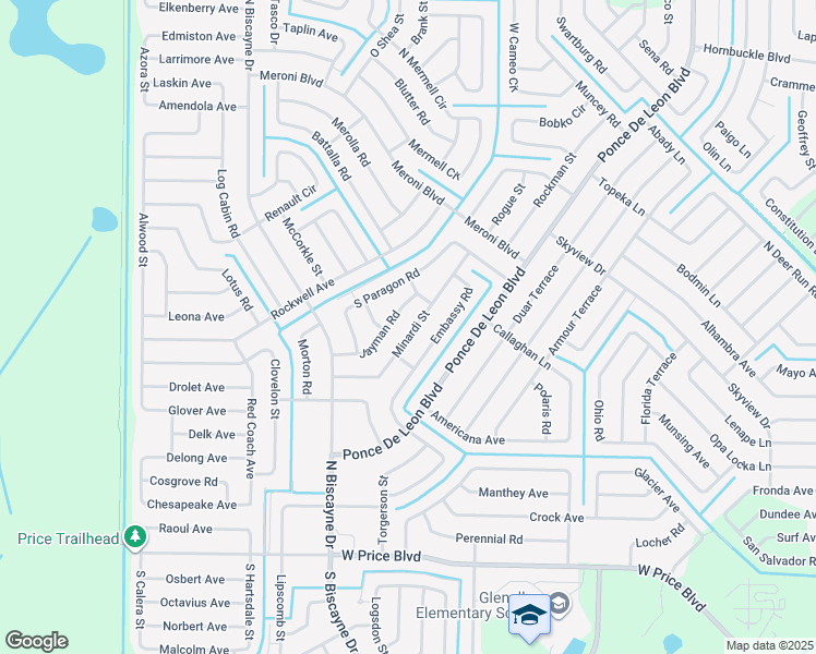 map of restaurants, bars, coffee shops, grocery stores, and more near 7620 Minardi Street in North Port