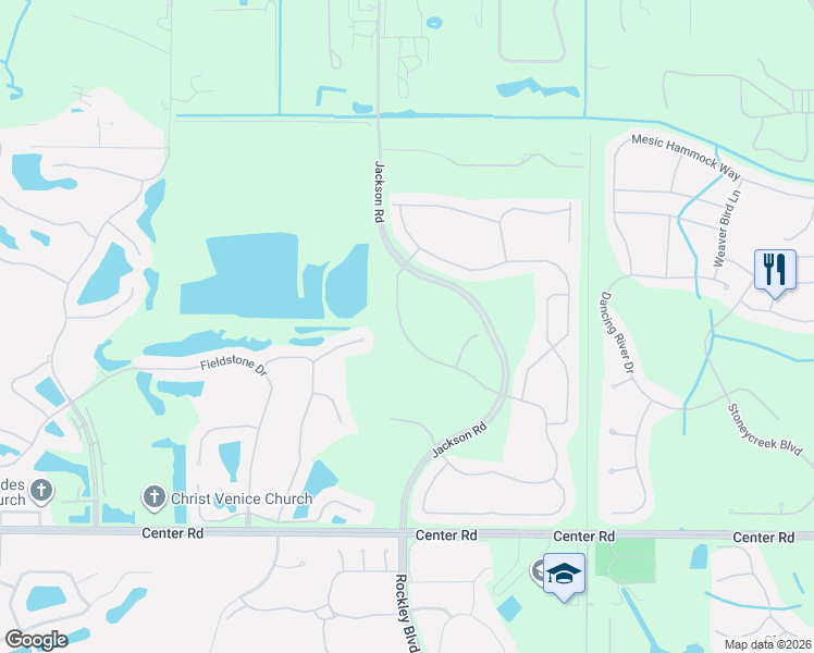map of restaurants, bars, coffee shops, grocery stores, and more near 11121 Batello Drive in Venice