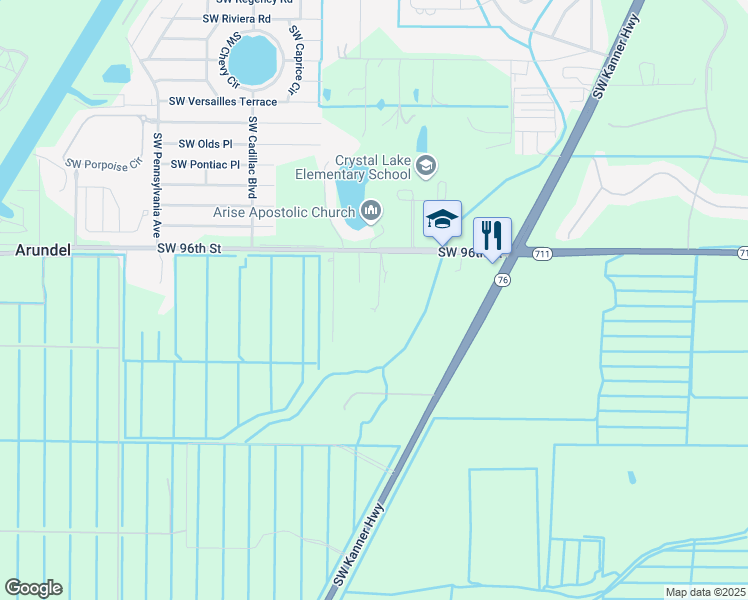 map of restaurants, bars, coffee shops, grocery stores, and more near 2206 Southwest 96th Street in Stuart