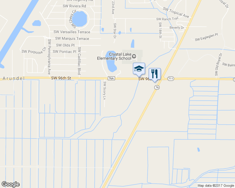 map of restaurants, bars, coffee shops, grocery stores, and more near 2206 Southwest 96th Street in Stuart