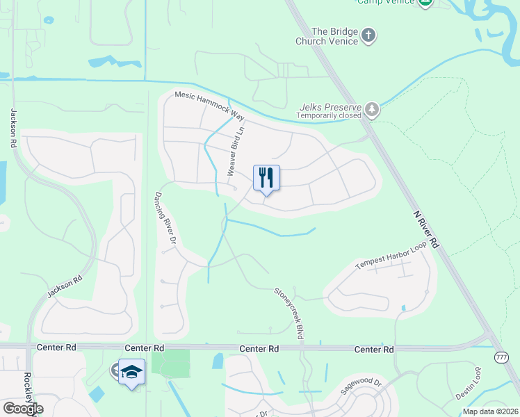 map of restaurants, bars, coffee shops, grocery stores, and more near 11774 Granite Woods Loop in Venice