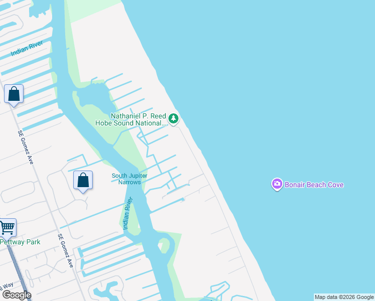 map of restaurants, bars, coffee shops, grocery stores, and more near 161 North Beach Road in Hobe Sound