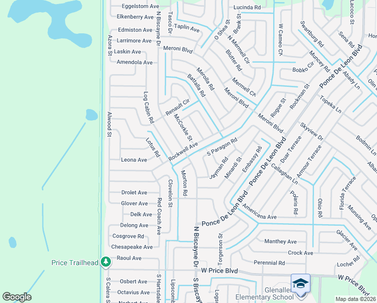 map of restaurants, bars, coffee shops, grocery stores, and more near 7909 Rockwell Avenue in North Port