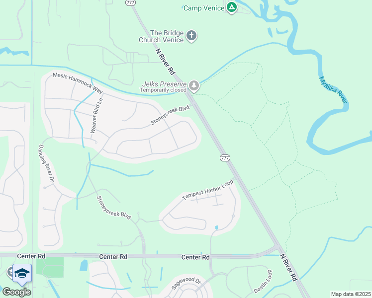 map of restaurants, bars, coffee shops, grocery stores, and more near 11938 Granite Woods Loop in Venice