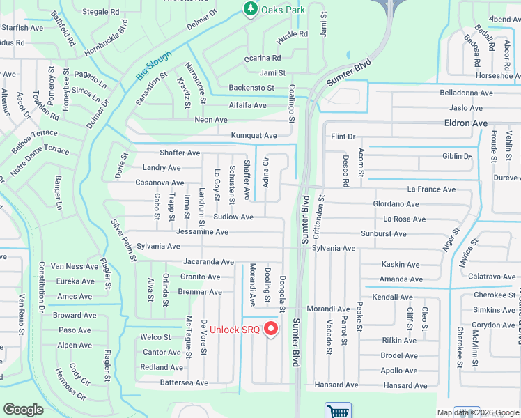 map of restaurants, bars, coffee shops, grocery stores, and more near 5256 Sudlow Avenue in North Port