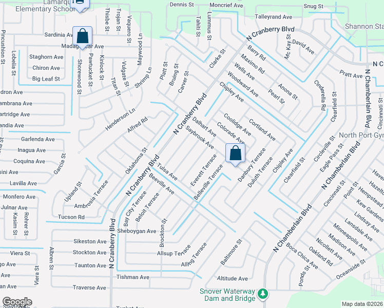 map of restaurants, bars, coffee shops, grocery stores, and more near 3586 Culpepper Terrace in North Port