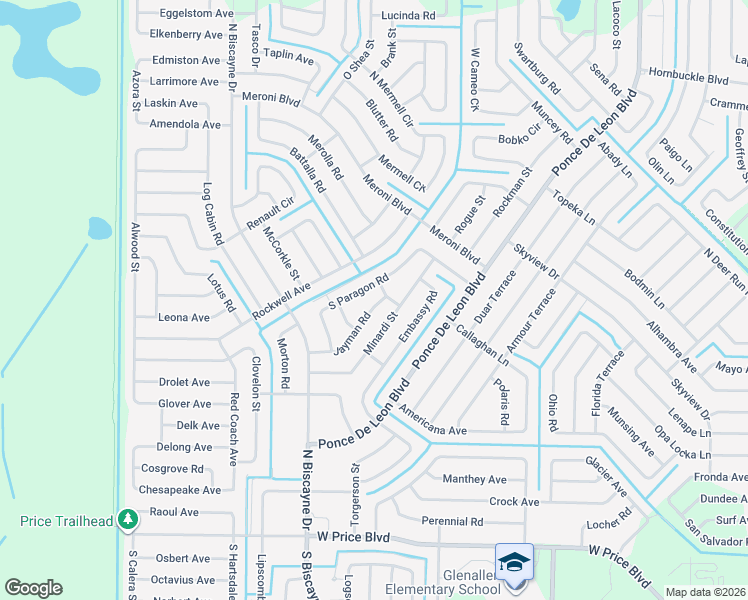 map of restaurants, bars, coffee shops, grocery stores, and more near 7546 Jayman Road in North Port