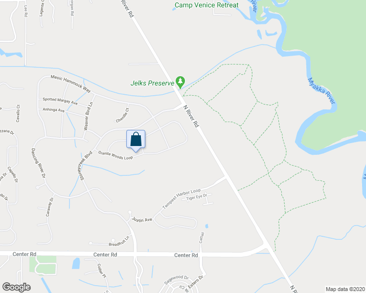 map of restaurants, bars, coffee shops, grocery stores, and more near 11938 Granite Woods Loop in Venice