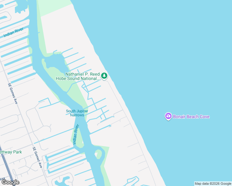 map of restaurants, bars, coffee shops, grocery stores, and more near 161 North Beach Road in Hobe Sound