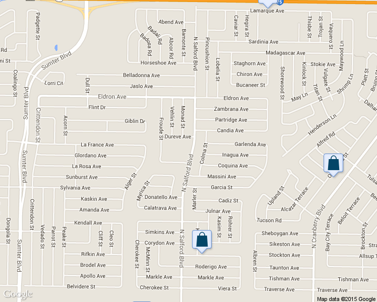 map of restaurants, bars, coffee shops, grocery stores, and more near 3378 North Salford Boulevard in North Port