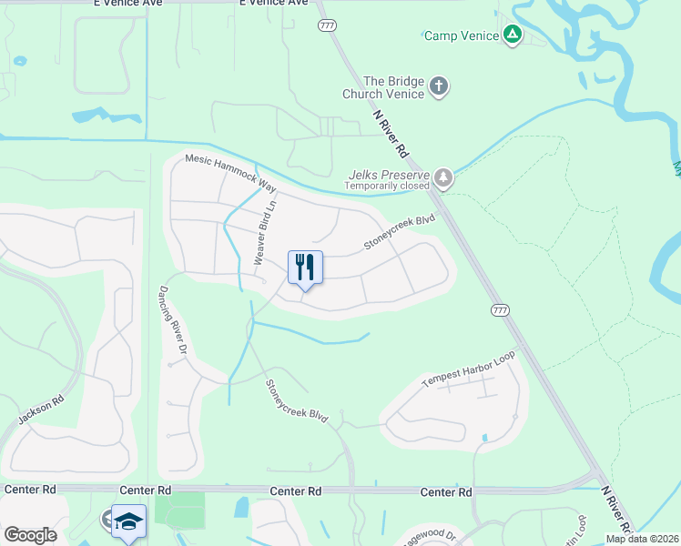 map of restaurants, bars, coffee shops, grocery stores, and more near 12078 Granite Woods Loop in Venice