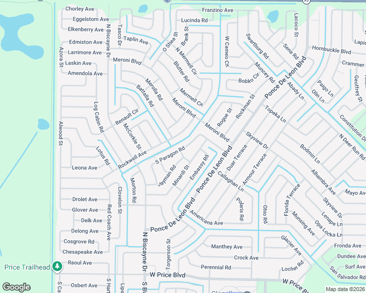 map of restaurants, bars, coffee shops, grocery stores, and more near 7565 Rockwell Avenue in North Port
