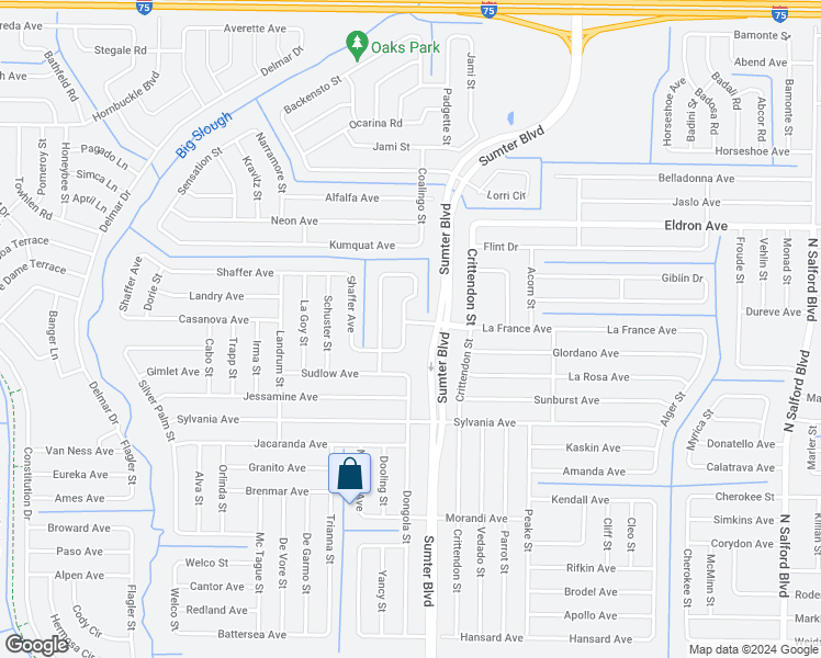 map of restaurants, bars, coffee shops, grocery stores, and more near 5025 La France Avenue in North Port