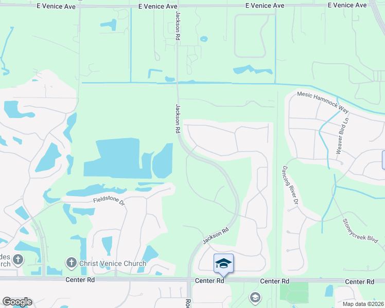 map of restaurants, bars, coffee shops, grocery stores, and more near Jackson Road in Venice