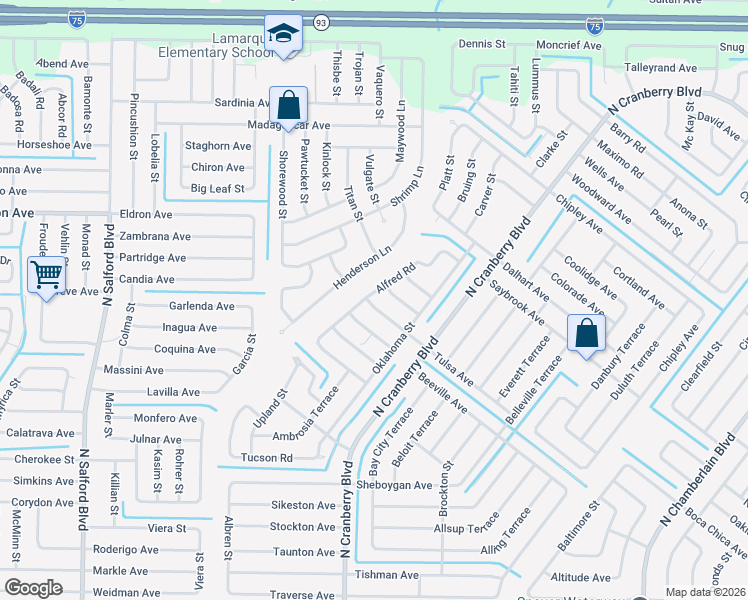 map of restaurants, bars, coffee shops, grocery stores, and more near 3189 Seattle Avenue in North Port