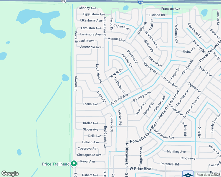 map of restaurants, bars, coffee shops, grocery stores, and more near 3280 Log Cabin Road in North Port