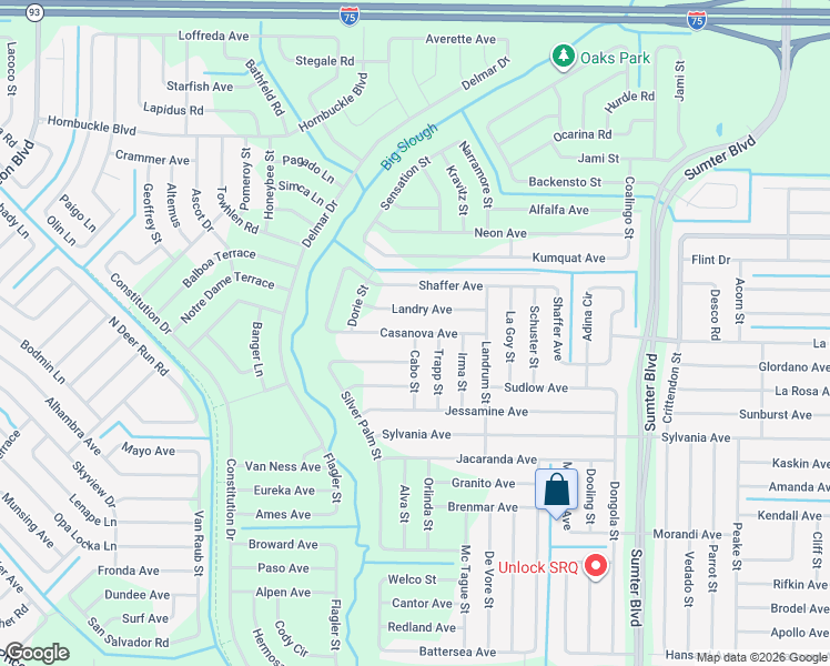 map of restaurants, bars, coffee shops, grocery stores, and more near 5806 Casanova Avenue in North Port
