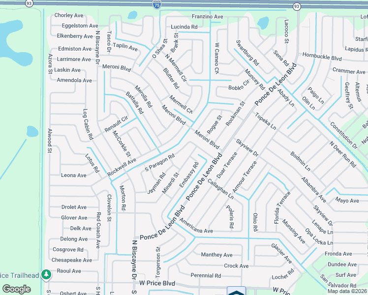 map of restaurants, bars, coffee shops, grocery stores, and more near 7349 South Paragon Road in North Port